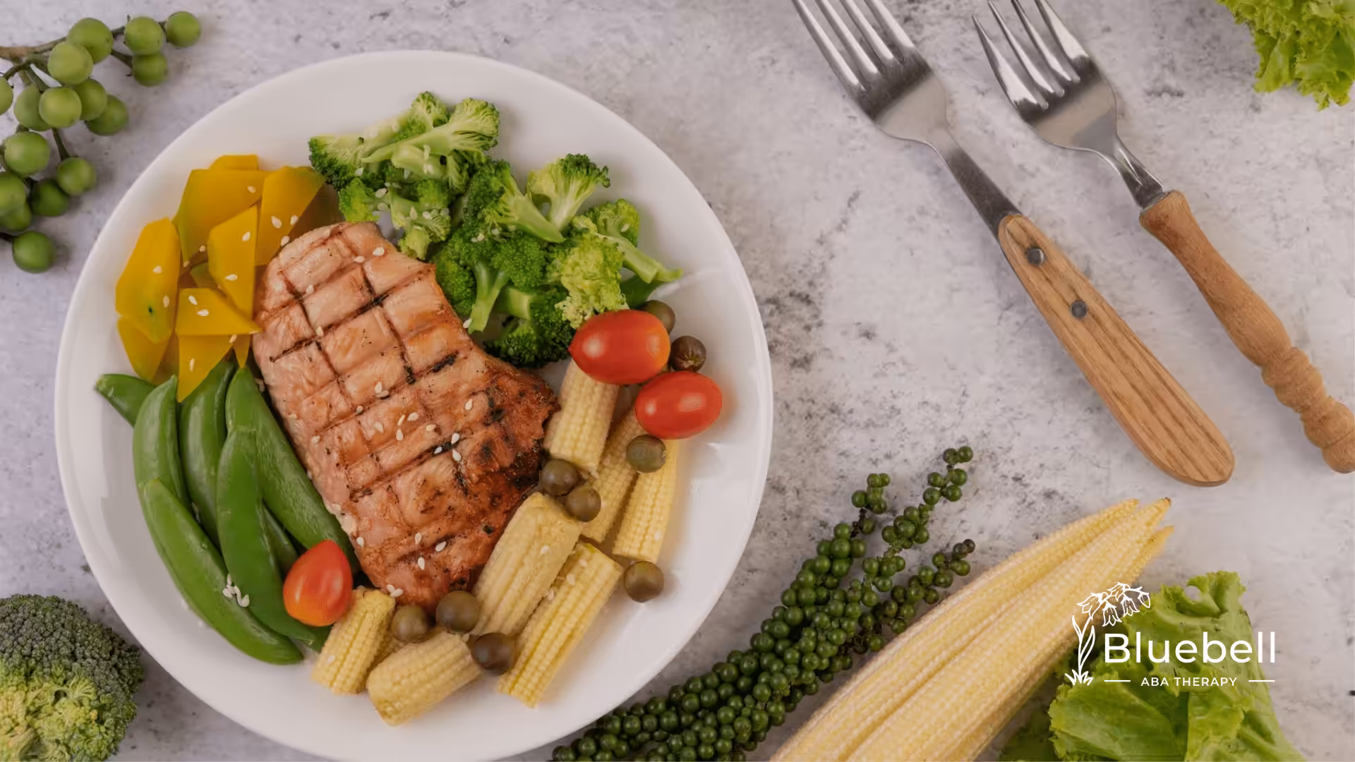 A plate of nutritious meal on a table