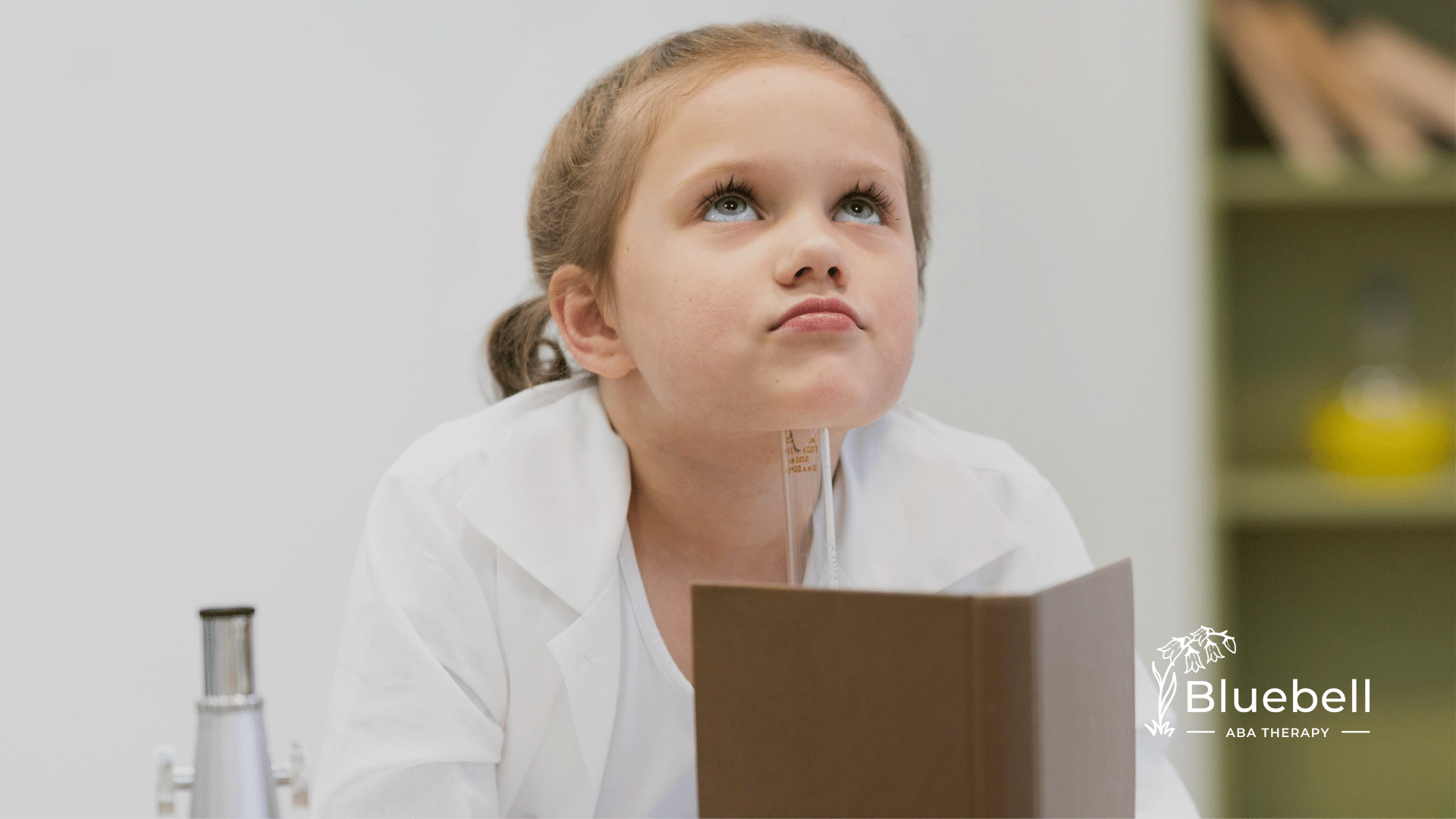 A child playing pretend scientist