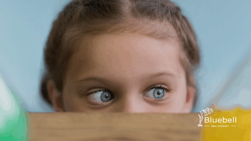 Child with autism avoiding eye contact